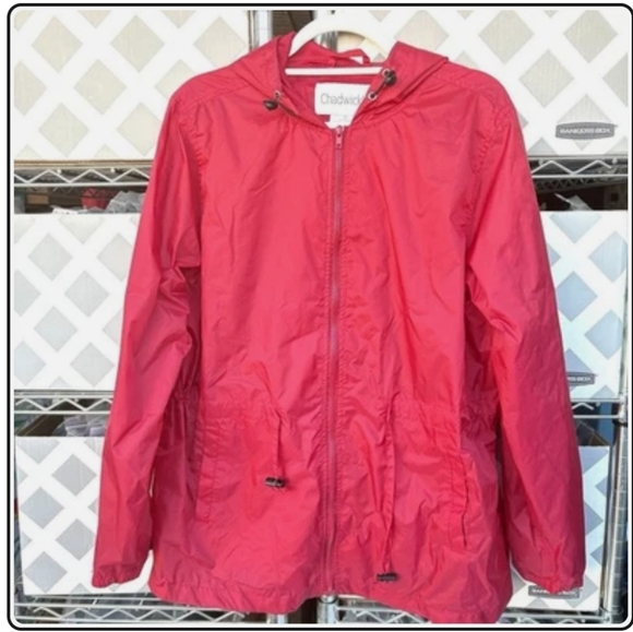 Chadwicks of Boston~Vintage Hooded Windbreaker Rain Jacket ~ Women's Size Large - Picture 1 of 3